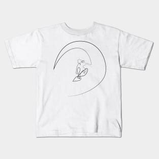 One line surfer in the tube Kids T-Shirt